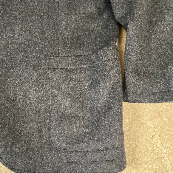 Cremieux Dark Gray wool Blazer Leather Elbow Patches 2 Button Blazer men's Large - Picture 5 of 16